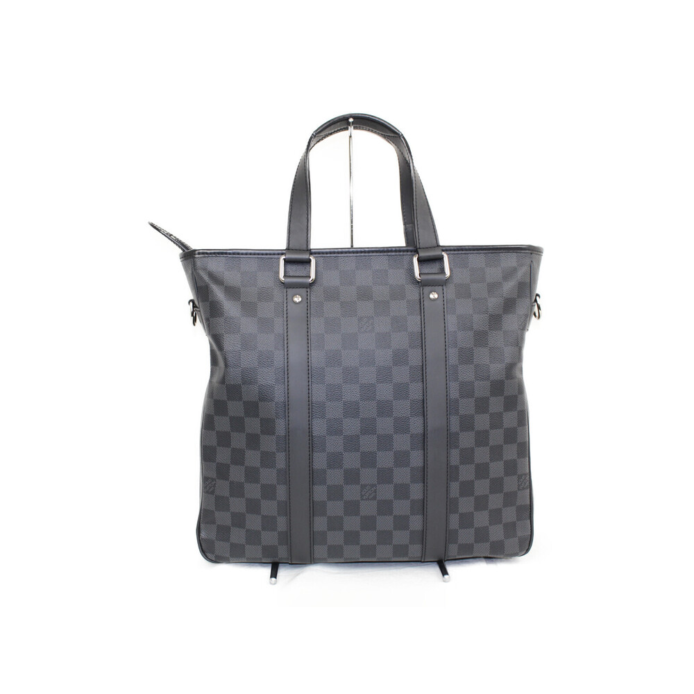 Louis Vuitton Black Canvas Tadao NM Handbag Graphite Damier